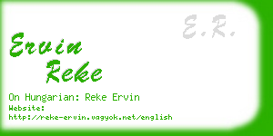 ervin reke business card